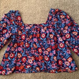 Vineyard Vines Tisbury Square Neck Floral Top Size Medium